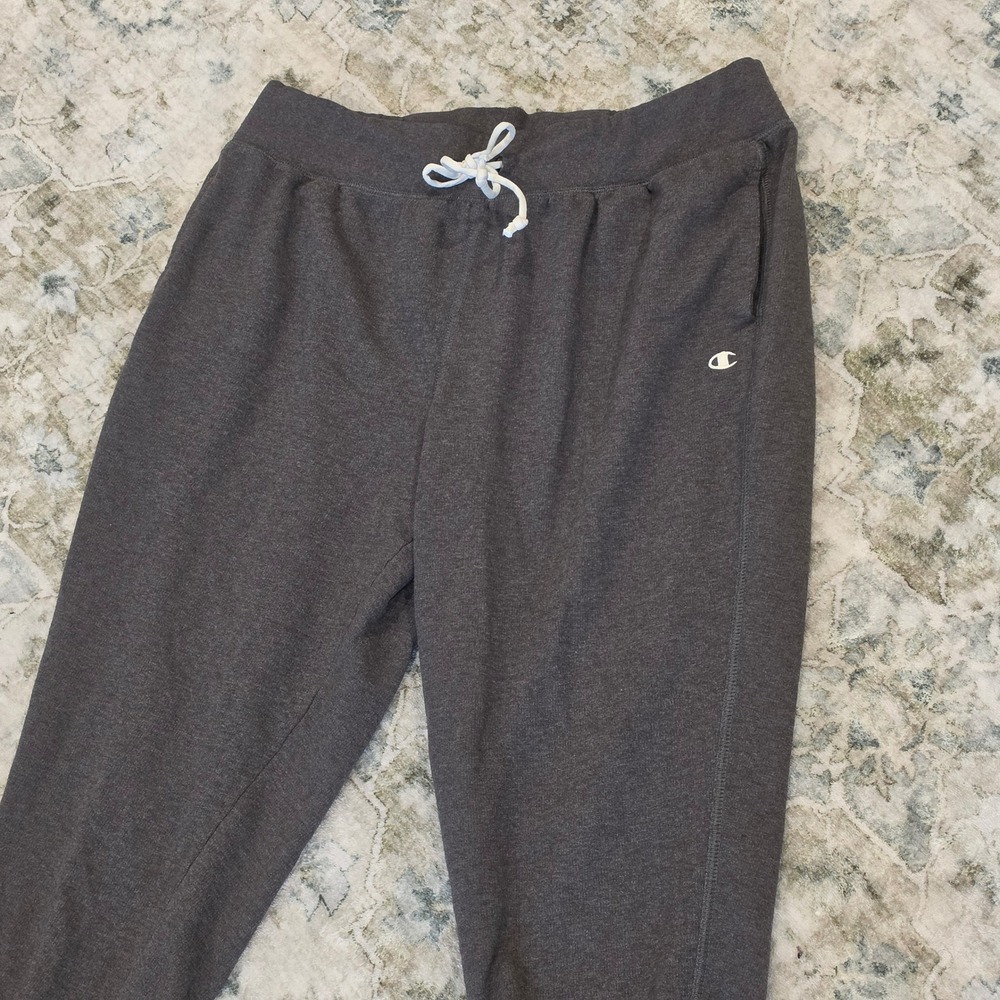 Champion Mens XL Charcoal Heather Gray Jogger Sweatpants Drawstring Athleticwear